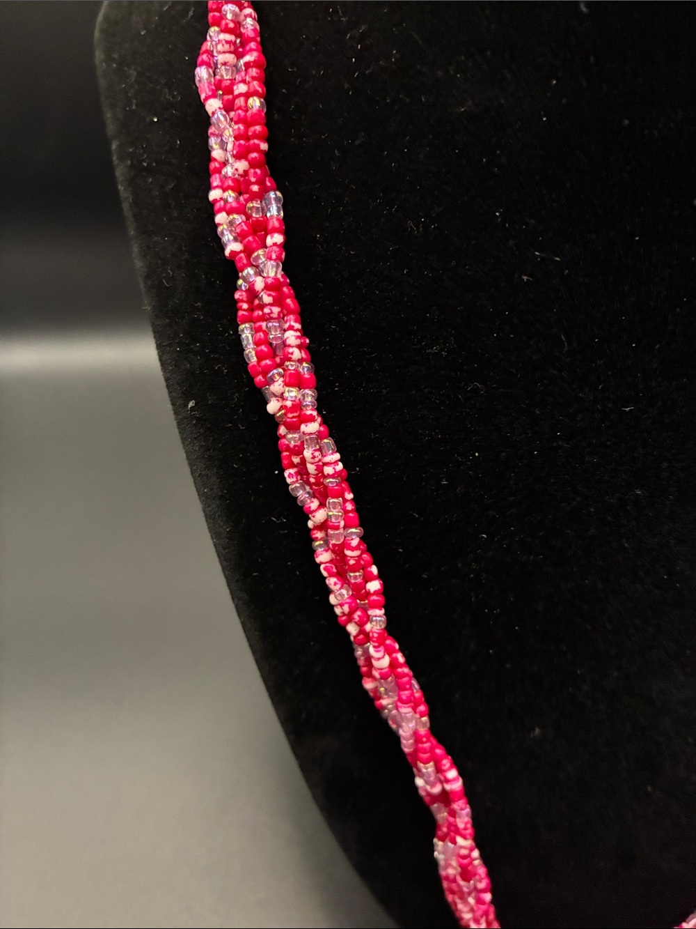 Twisted Red Seed-Bead Necklace for Women - Picture 3 of 4